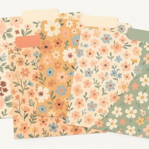 11 Decorative Cute Floral File Folders Letter Size Decorative Third Cut Tabs for Aesthetic Office Storage