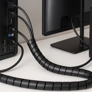 24 Spiral Cable Wrap Cord Protector Wire Management Sleeve for PC TV Home Theater Speaker Cable Protection
