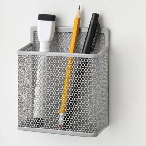 Magnetic Pen Holder Mesh Storage Basket Cup for Refrigerator Whiteboard Locker and Office Desk